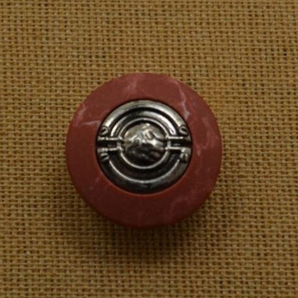 Terra Cotta with Silver Center Button – shank  (NN-01)