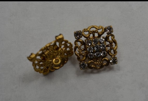 Burnished gold with rhinestones Fresh Fab Finds 7-Piece Retro Burnished Gold Inlaid  main image 2