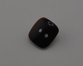 Handmade Black Rectangular Horn Button – 2 holes (3A-09)