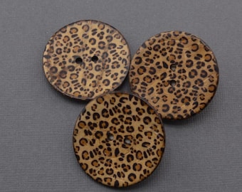 Coconut Shell Button With Leopard Spots – 2 hole (3A-05)