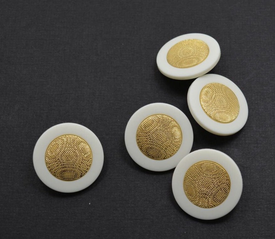 Shank Button Gold Rim White Rim With Bright Gold Center Button Shank MM-03 - Etsy