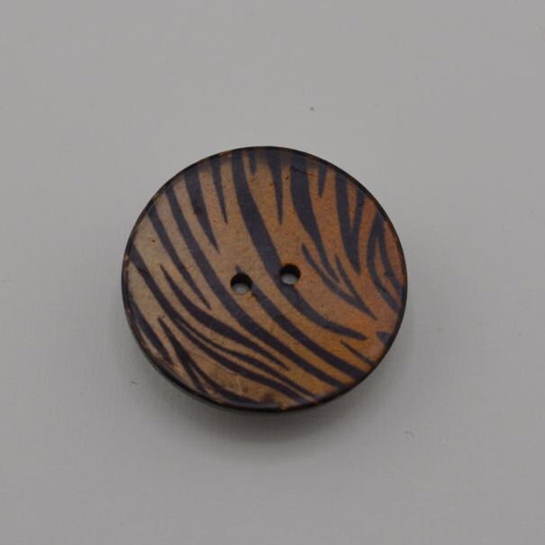 Tiger Shell Button Coconut Shell Button With Tiger Stripes – 2 Hole (3A-08) - Etsy