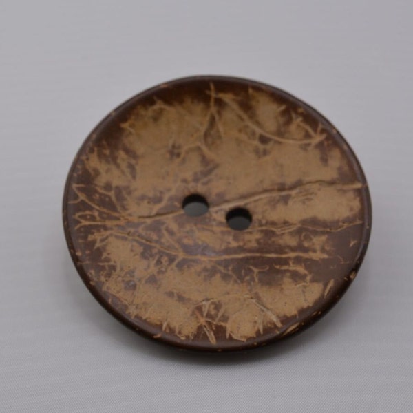 Large Wood-look Dark Brown and Tan Button – 2-hole (3E-01)