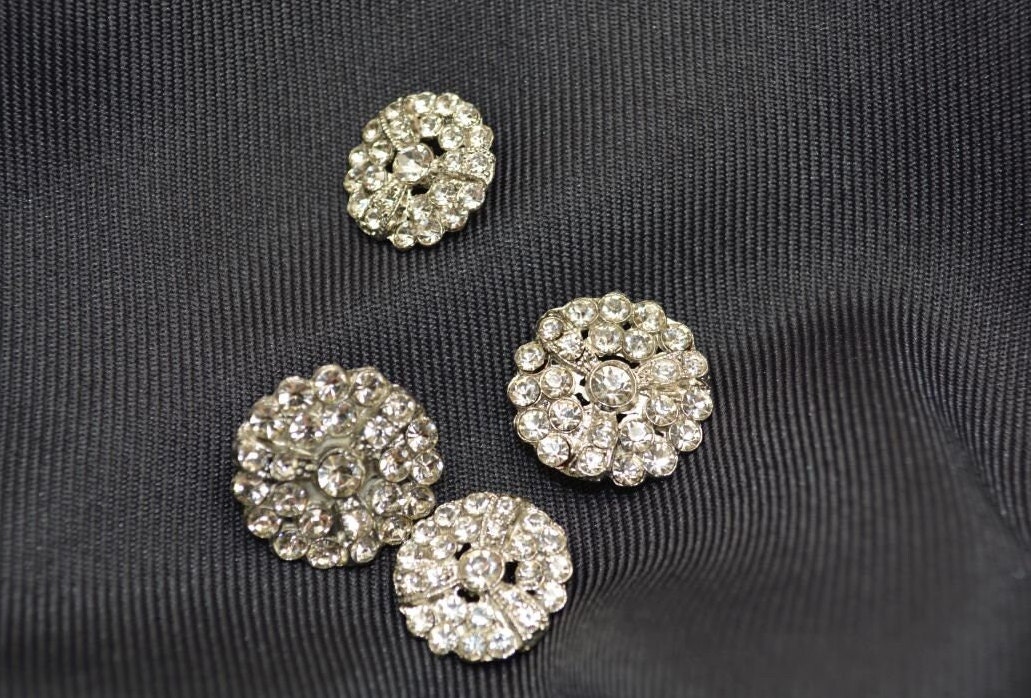Clear Round Rhinestones Set in Silver J-04 - Etsy