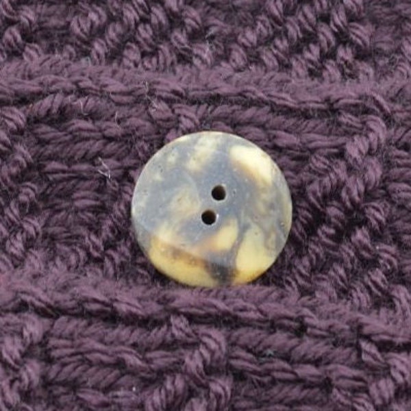 Brown Black Tan and White Marbled Button with Raised Center – 2-hole – (YY-04)