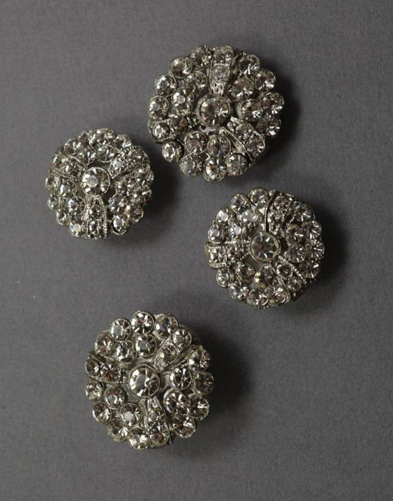 Clear Round Rhinestones Set in Silver (J-04) - Etsy