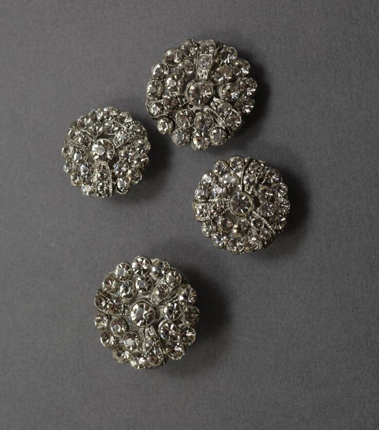 Clear Round Rhinestones Set in Silver (J-04) - Etsy
