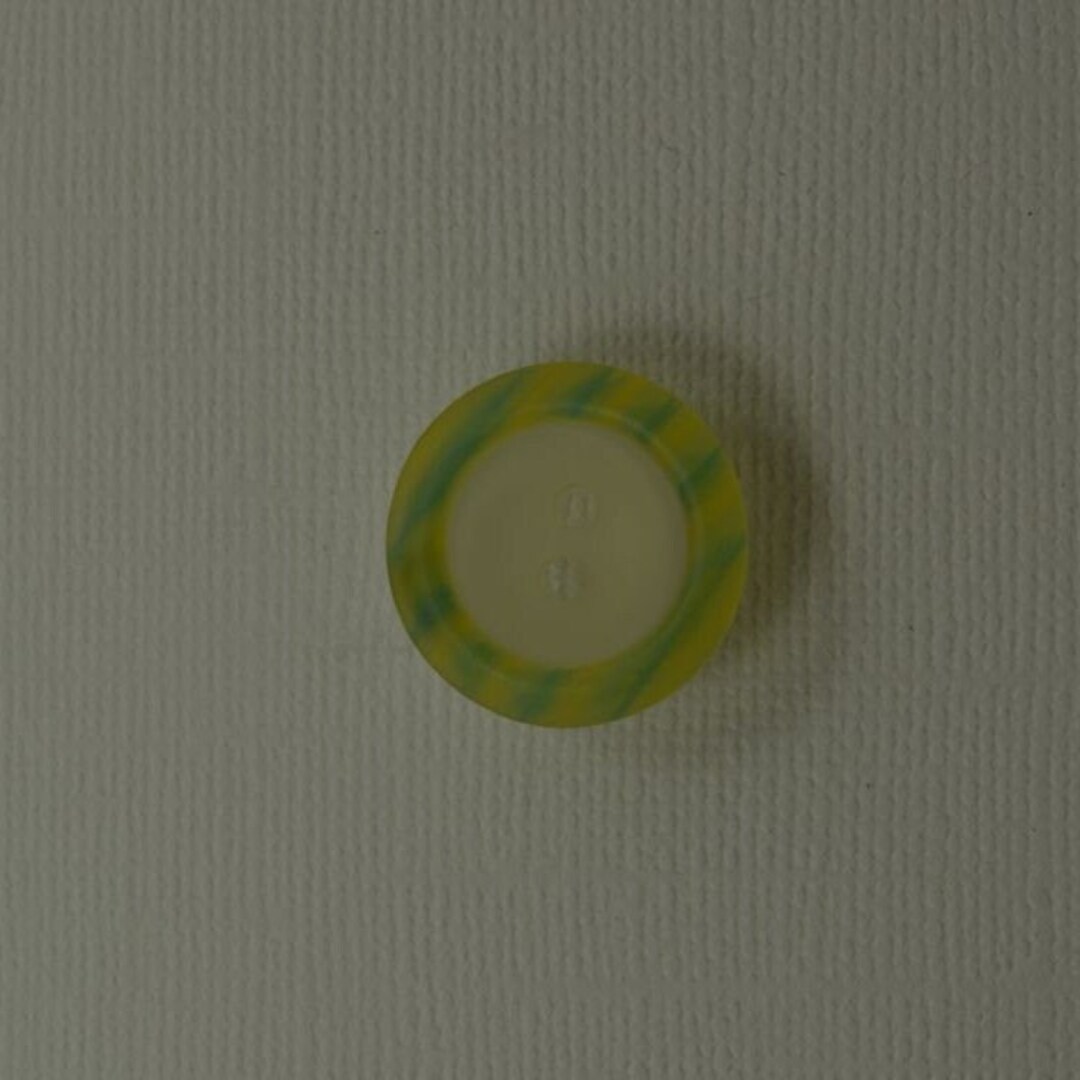 Light Yellow Translucent Button With Green & Yellow Translucent Striped ...