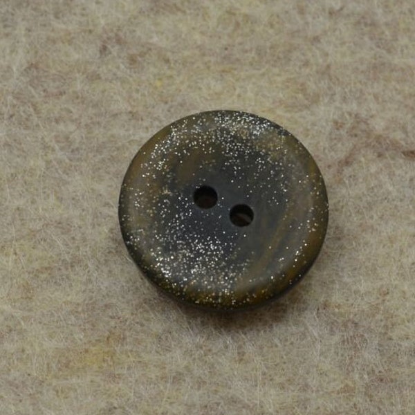 Matte Black Button with a Brown-ish Subtle Frosted Edge – 2-hole (OO-12))