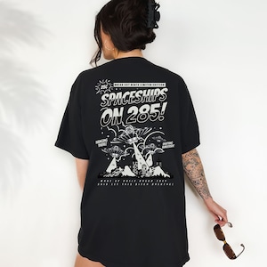 Spaceships on I-285 Festival Tee Daily Bread Comfortable Festival Merch Comfy Rave Outfit Daily Bread Merch Pretty Lights Waffle House