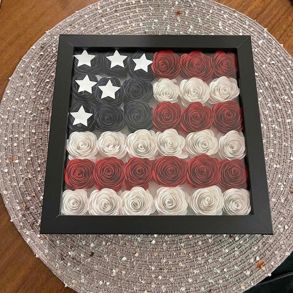 American Flag Shadow Box Frame Etsy