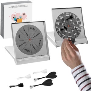 Small anti-stress dartboard with 9 magnetic darts and decision aid, funny office toy gift gadget for colleagues