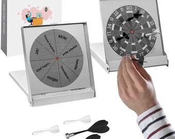 Kleine Anti Stress Dartscheibe mit 9 magnetischen Dartpfeilen und Entscheidungshilfe, lustiges Büro Spielzeug Geschenk Gadget für Kollegen