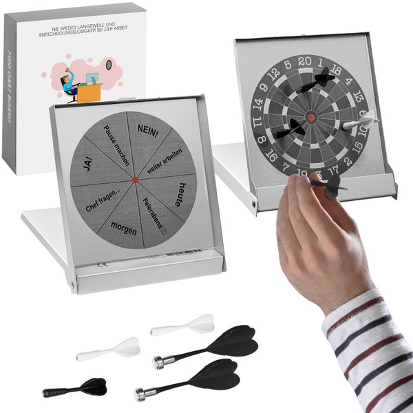 Kleine Anti Stress Dartscheibe mit 9 magnetischen Dartpfeilen und Entscheidungshilfe, lustiges Büro Spielzeug Geschenk Gadget für Kollegen