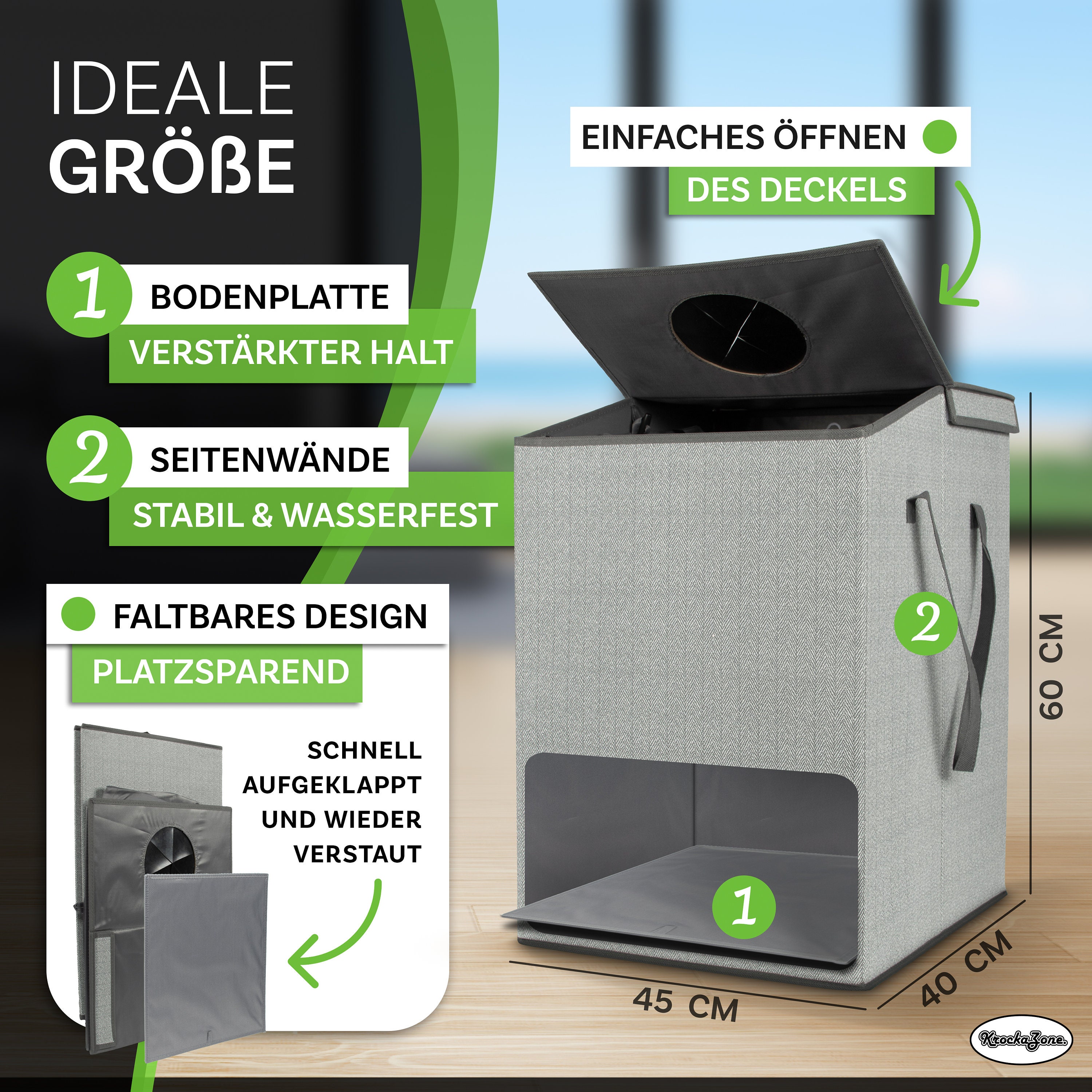 Pfandflaschen Sammelbehälter 110L - Mit Deckel & Tragetaschen