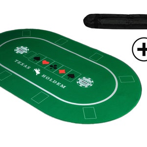 Tappetino da Poker XXL Professionale 100 x 60 cm + Borsa per il Trasporto - Tappetino da Tavolo da Poker/Copertura per Tavolo da Poker/Tappeto da Poker/Panno da Poker Texas Holdem, Casinò, Verde