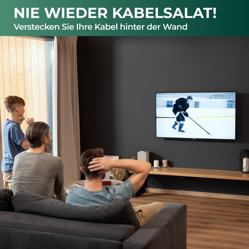 Unterputz Kabelkanal Set Multimedia Rohr Unsichtbare TV Kabeldurchführung, Kabel Versteck hinter Wand, Elektro Installationsrohr 1.1M lang zdjęcie 6