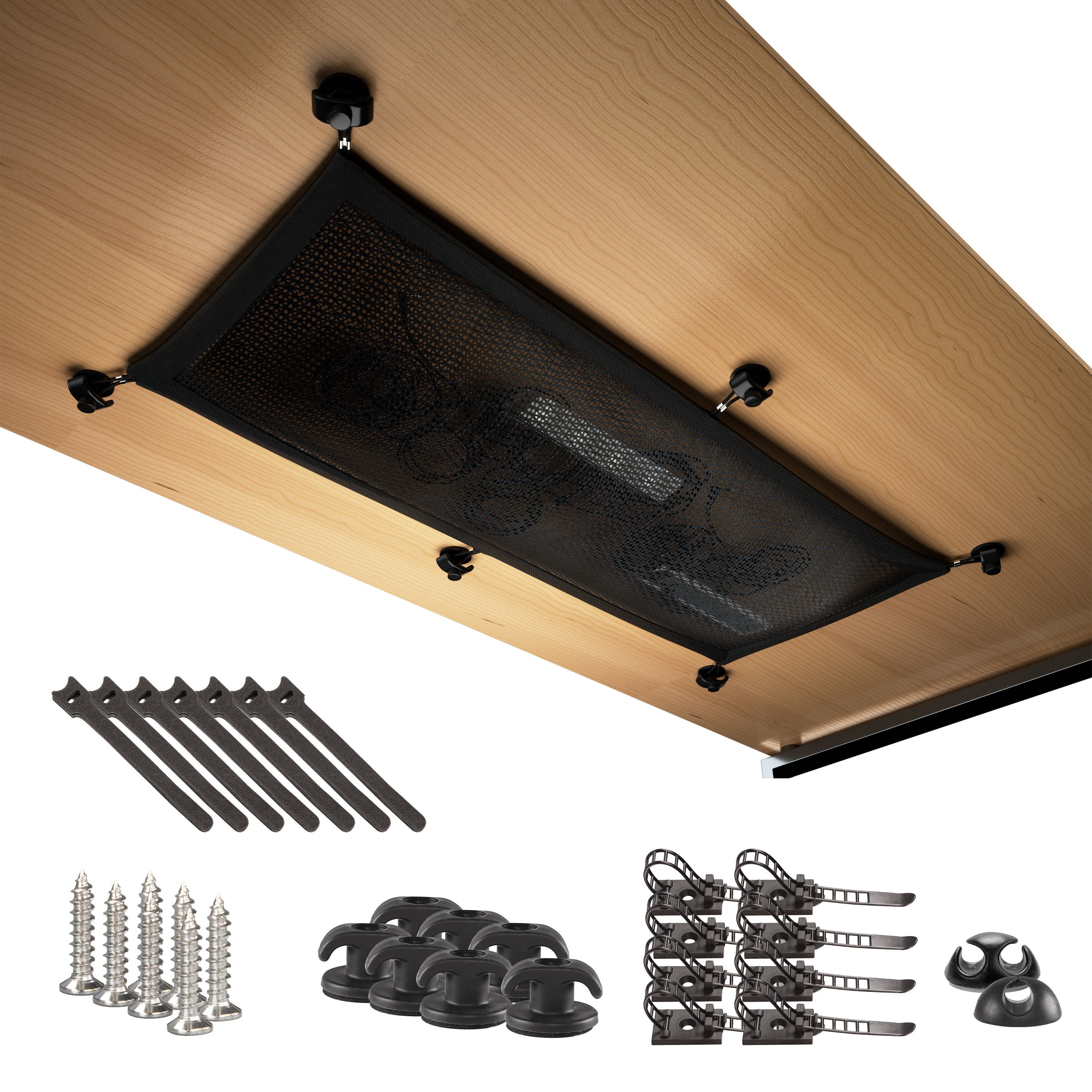 Desk with hidden cable on sale storage