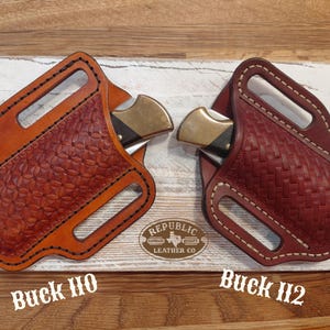 Buck 110 Buck 112 multi-tool Handmade  Leather Knife Sheath Made in USA