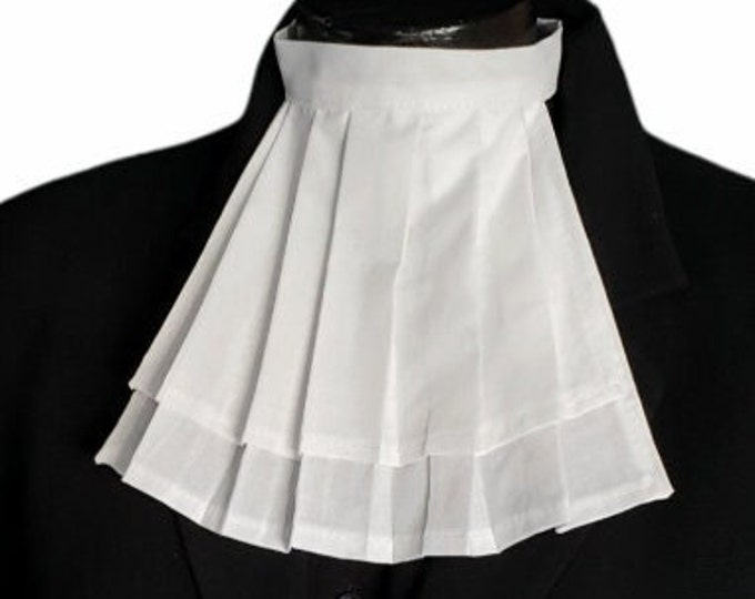 White Cotton Jabot Cravat Collar Victorian Ruffle Steampunk Wedding