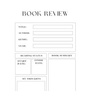 Reading Tracker Template Etsy Reading Tracker Template Etsy