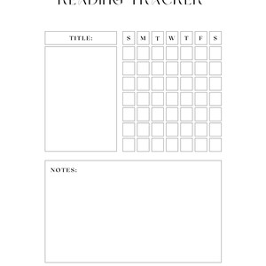Reading Tracker Template Etsy Reading Tracker Template Etsy