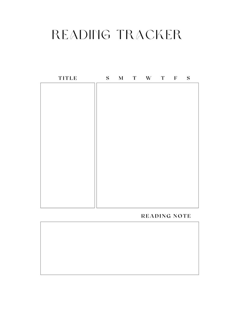 Reading Tracker Template Etsy Reading Tracker Template Etsy