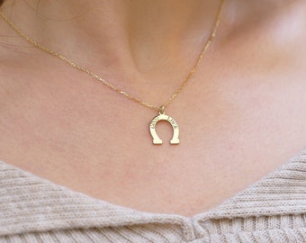 Lycka till hästskohalsband | Silver hästskohalsband | Lyckobringande halsband | Julklappar | Gåva till kvinnor