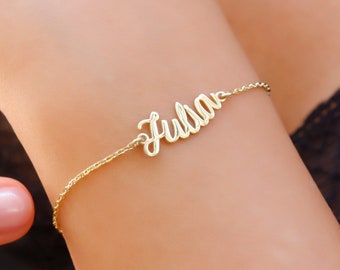 14K Gold Custom Name Bracelet for Women, Personalized Name Bracelet, Name Jewellery, Personalized Gifts, Gift for Her, Birthday Gift