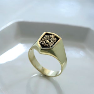 Anillo de escudo familiar único, anillo de escudo de armas, anillo de sello de escudo familiar, anillo de sello personalizado, anillo de sello de cera personalizado, regalo para ella / él imagen 5