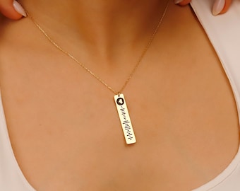 Engraved Song Code Necklace | Scannable Music Code Necklace |  Custom Bar Necklace | Gift for Friend | Gift for Men | Birthday Gifts