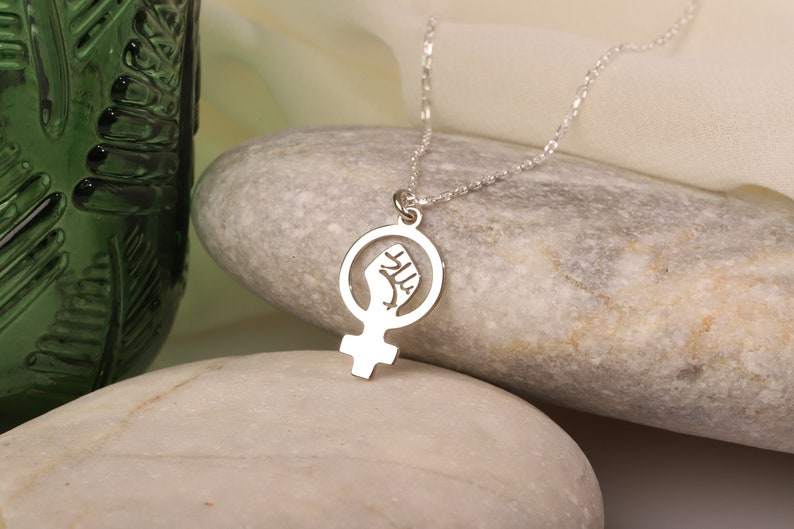 Silver Venus Necklace, Female Symbol Dainty Gold Necklace | Girl Power Choker Pendant Necklace | Empowerment Jewellery | Gift for Her