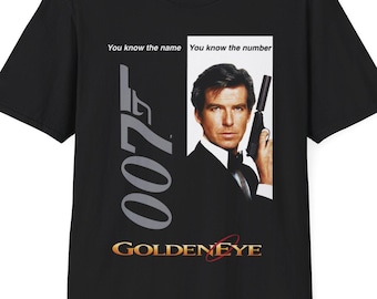 James Bond Goldeneye 007 Unisex T-Shirt, Secret Agent Tee, Spy Movie Shirt, Retro Gaming Apparel, Classic Film Fan Gift