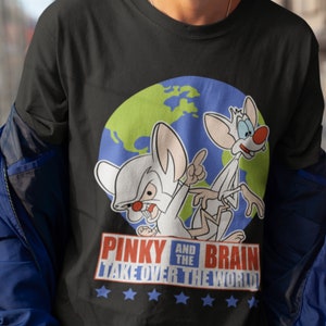 Pinky and the Brain Cartoon Retro Unisex Tee, Vintage 90s Shirt, Cartoon Shirt, 90s Lovers Hoodie, Graphic Cartoon Animaniacs