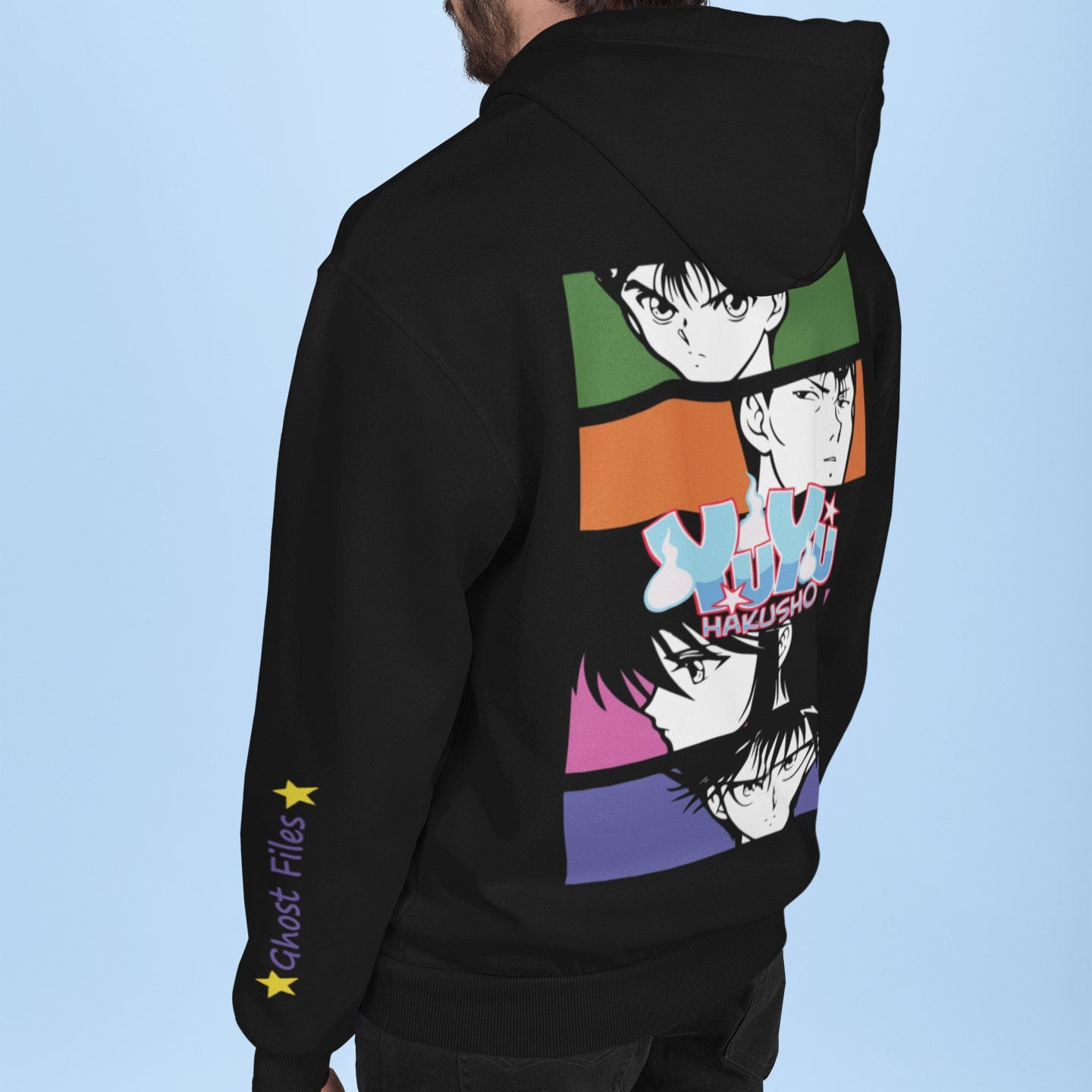 Anime Hoodie Bee Graphic Hip Hop Pullovers Tops Loose Long Sleeves