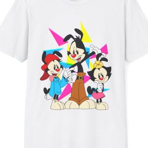 Animaniacs Wakko Yakko and Dot Retro Old School Unisex Softstyle T-Shirt, Cartoon Character Tee, 90s Kids Shirt, Vintage Animation Top,