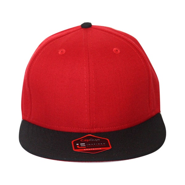 Blank Red/Black Vintage Authentic Unisex Custom Snapback Hat/Cap - (Origins - The Cap Guys/Inspired Exclusives)