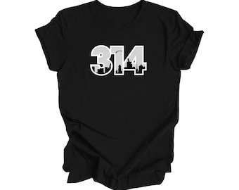 314 St. Louis Missouri USA Area Code City Skyline Gift - Unisex T-Shirt - Inspired X