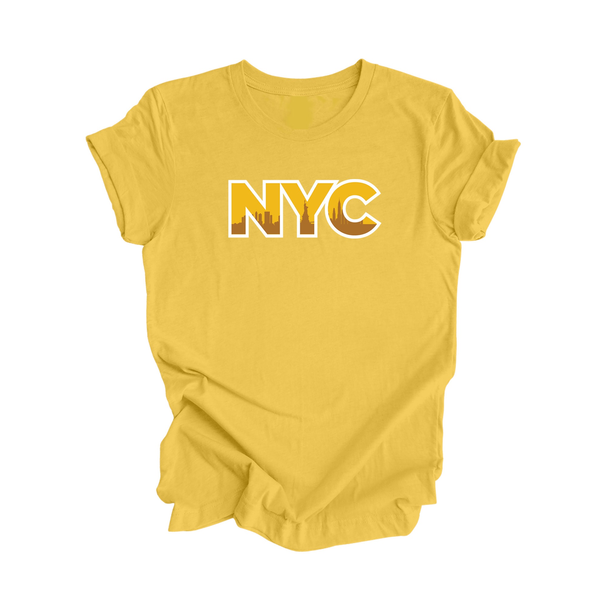 ◆THE MUSEUM VISITOR◆ PARTY GLITTER LOGO TSHIRTS YELLOW 096 NYC New York - New York Gift T-shirt - City Skyline Shirt