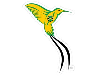 The Doctor Bird - Jamaica - Yellow - Kiss-Cut Stickers