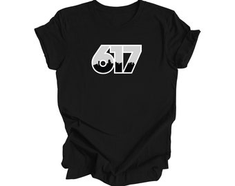 617 Boston Massachusetts USA Area Code City Skyline Gift - Unisex T-Shirt - Inspired X