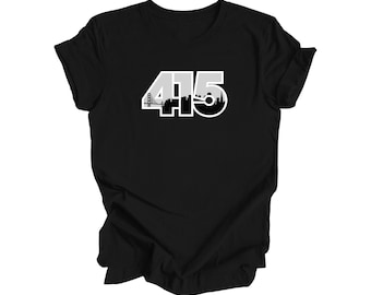 415 San Francisco California USA Area Code City Skyline Gift - Unisex T-Shirt - Inspired X
