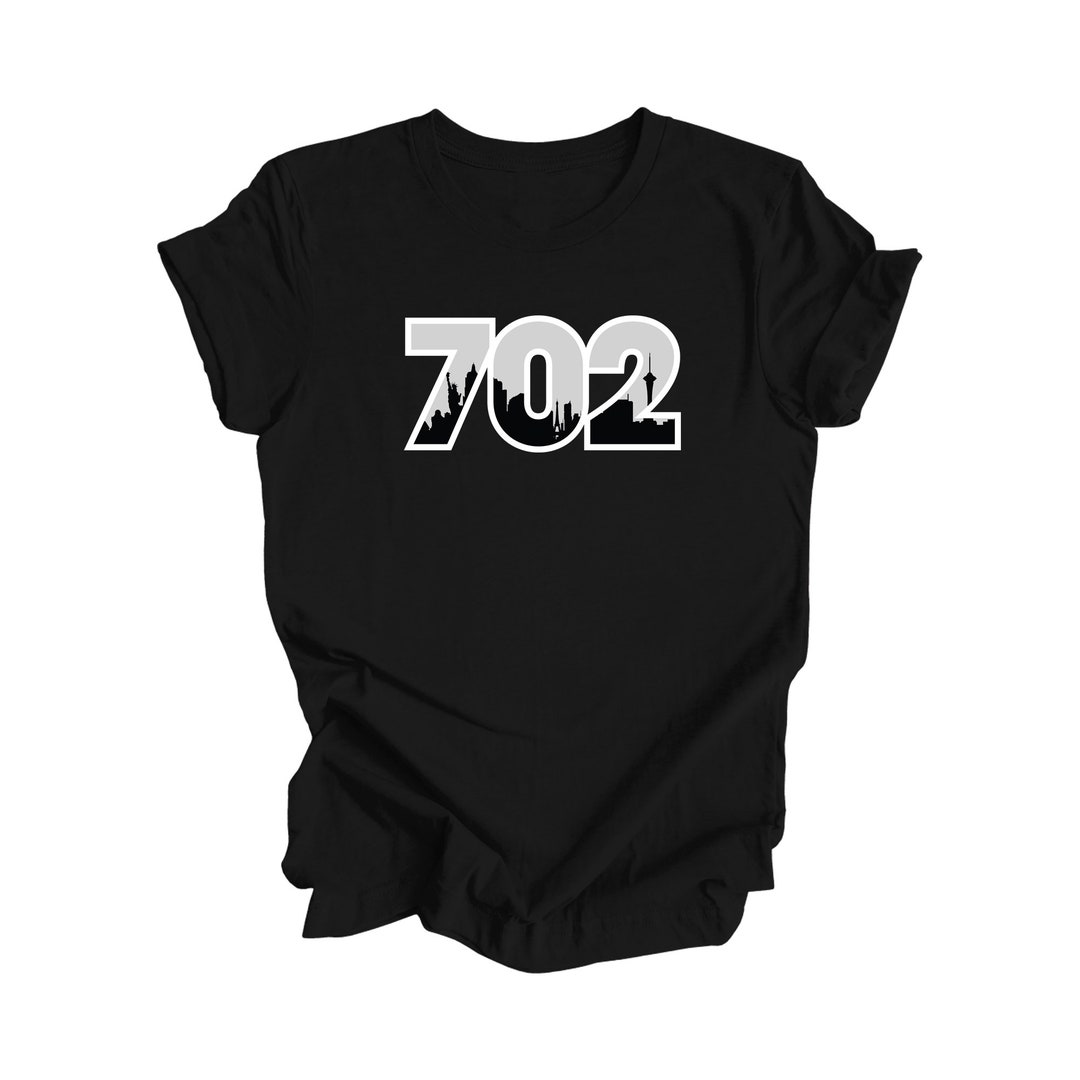 702 Las Vegas Nevada USA Area Code City Skyline Gift - Unisex T-shirt ...