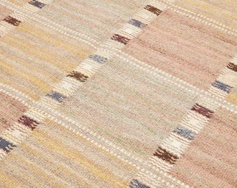 9x12 10x14 Beige Swedish Marianne Richter inspired Kilim Rug HighQuality Handwoven Flat weave Rug for Living Room Rug Customize in all Size.