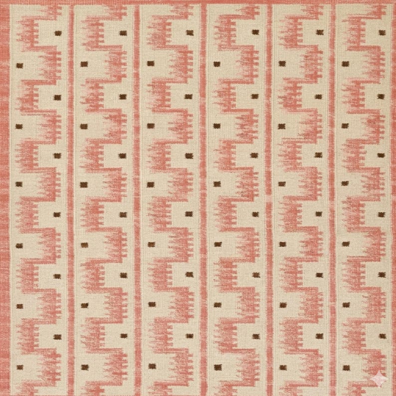 Maria Killam Rug Handmade Kilim Rug in Terracotta Pink & Cream - Modern Abstract Wool ...