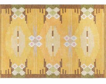 Handwoven Wool Kilim Rug, Bohemian Flat Weave, Custom Size