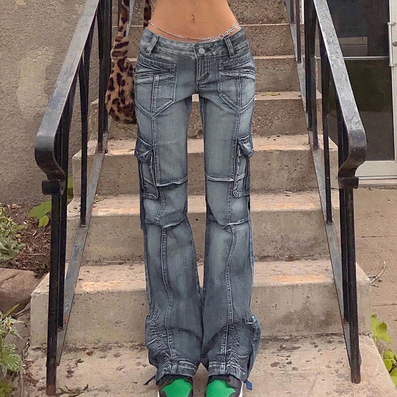 Denim Cargo Pants - Etsy