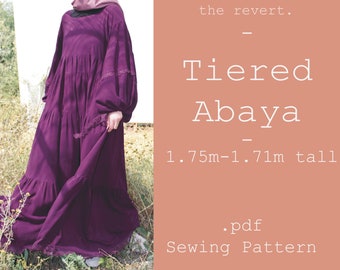 Tiered Abaya Sewing Pattern (.pdf) | 1.75m-1.71m tall |