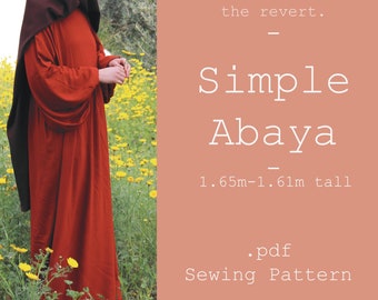 Simple Abaya Sewing Pattern (.pdf) | 1.65m-1.61m tall |