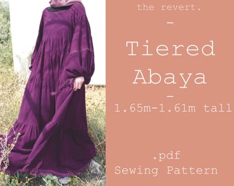 Tiered Abaya Sewing Pattern (.pdf) | 1.65m-1.61m tall |